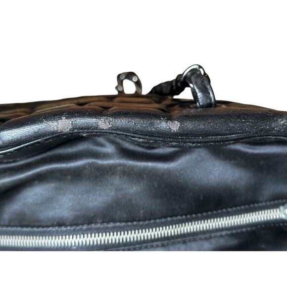 CHANEL Frozen Black Vinyl Quilted Large Chain Strap Shopping Tote Bag - Picture 10 of 11